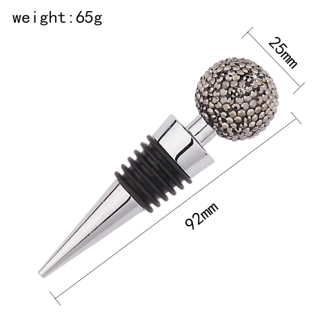 Tappo Per Bottiglia Di Vino Palla Strass Lega Zinco Conservatore Bevande Riutilizzabile Accessorio Bar Decorativo