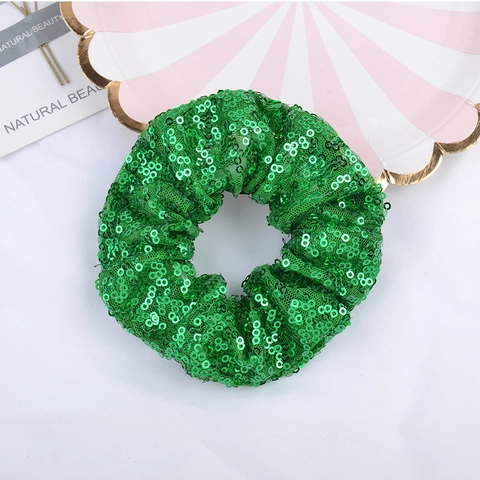 Shiny Sequin Scrunchies Sparkly Glitter Hair Ties Elastic Bling Ponytail Holders For Women Girls Party Dance