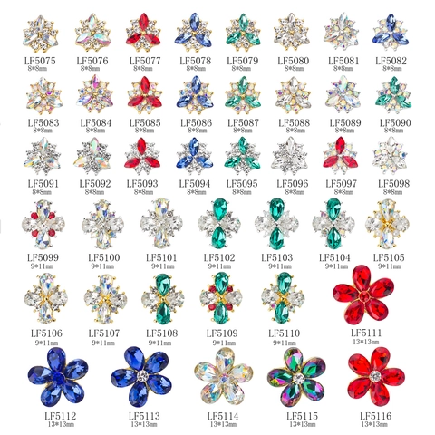 Nail Art Charms Alloy K9 Crystal Rhinestone Flower Butterfly Shape DIY Decoration Professional Salon Manicure Accessories