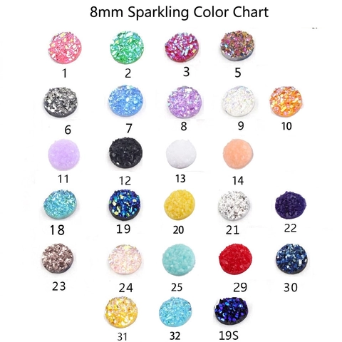 Ronde Druzy Hars Cabochons Platte Achterkant Glinsterende Stenen Voor DIY Sieraden Maken Knutselaccessoires