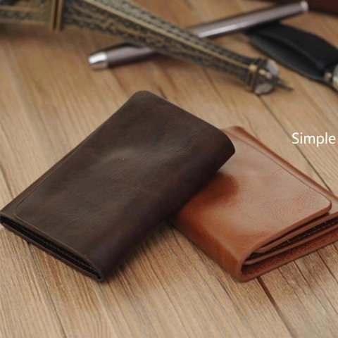 Cartera Corta Para Hombre Cuir De Cerdo PU Cuero Vintage Monedero Plegable Ranuras Para Tarjetas Estilo Negocios Casual