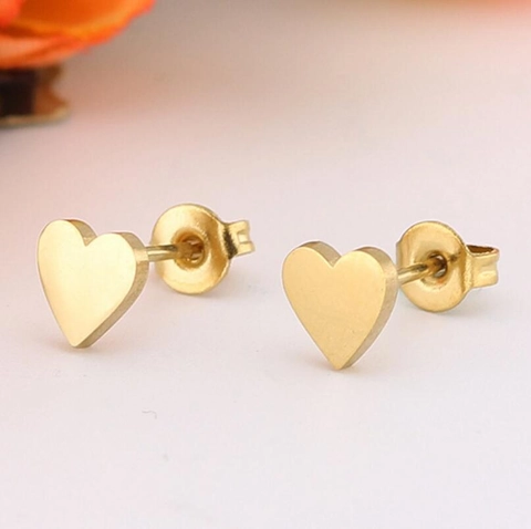 Minimaliste Acier Inoxydable Cœur Boucles d'Oreilles Puces Forme de Cœur Petites pour Femmes Filles Bijoux de Mode Cadeau