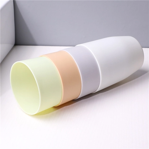 Minimalist Plastic Mouthwash Cup Solid Color Matte Toothbrush Tumbler For Bathroom Travel Stackable Durable Rinse Cup