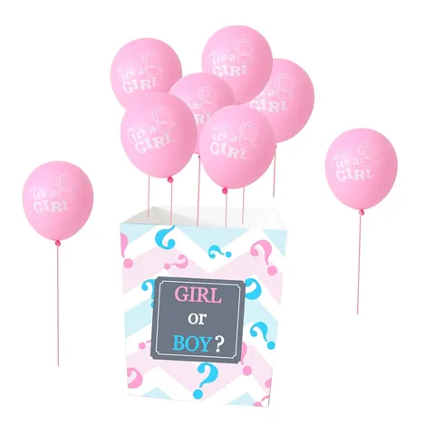 Gender Reveal Überraschungs Ballon Box Set Mit Papierbox Und Latexballons Für Babyparty Dekoration Themenbox