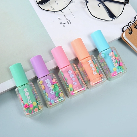 Kreativer Textmarker In Nagellackform Mit Bunten Pailletten Blumen Transparentes Design Studenten Briefpapier Für Die Schule