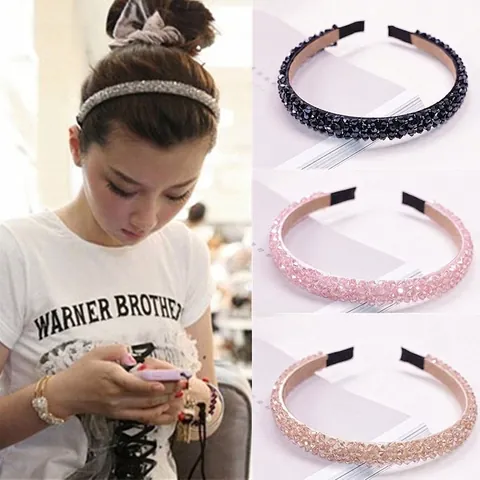 Elegant Crystal Beaded Headband Sparkling Rhinestone Hair Hoop Handcrafted Fashion Accessory For Women Girls Daily Party