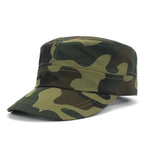 Cappello da Cadetto a Cima Piatta Mimetico in Stile Militare da Uomo in Misto Cotone Regolabile per Campeggio Escursionismo