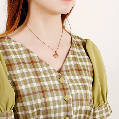 Collana Con Ciondolo Elefante Acciaio Inossidabile 316L Animale Fortunato Catena Per Clavicola Gioielli Per Donna