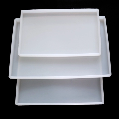 Grand Moule En Silicone Carré Rectangulaire Pour Coulée De Résine DIY Épaissi Surface Miroir Translucide Plateau Bureau