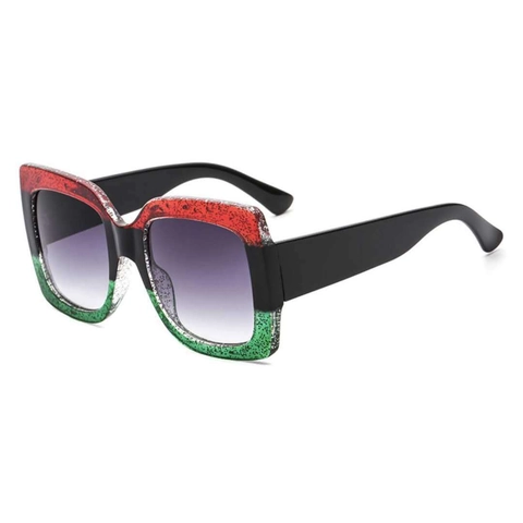 Retro Square Oversized Sunglasses Fashion PC Frame AC Gradient Lenses Trendy UV400 Protection For Women