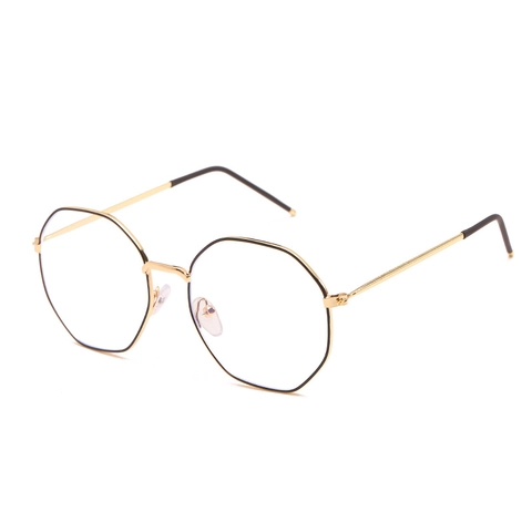 Montatura Per Occhiali Poligonale Metallo Anti Luce Blu Geometrica Ottagono Vintage Moda Unisex