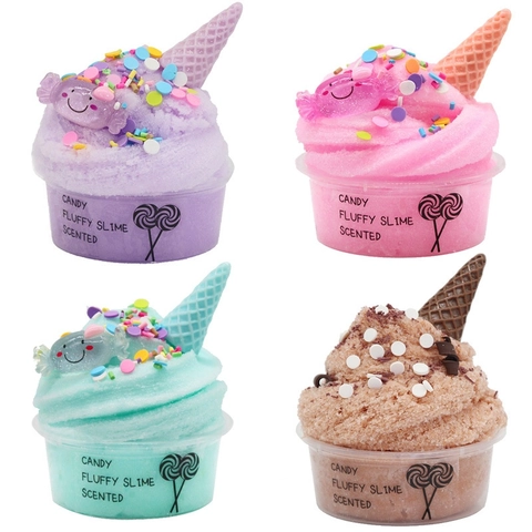 Candy Fluffy Slime Scented Ice Cream Theme DIY Soft Sensory Toy Stress Relief For Kids