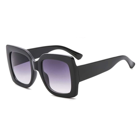 Retro Square Oversized Sunglasses Fashion PC Frame AC Gradient Lenses Trendy UV400 Protection For Women