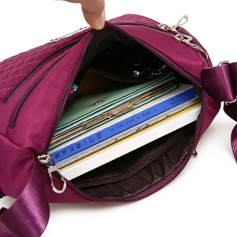 Borsa Tracolla In Nylon Impermeabile Tasche Multiple Trapuntata Diamanti Casual Viaggio Per Donna