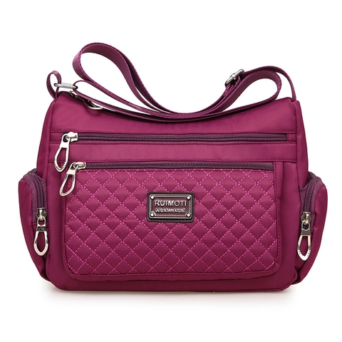 Borsa Tracolla In Nylon Impermeabile Tasche Multiple Trapuntata Diamanti Casual Viaggio Per Donna