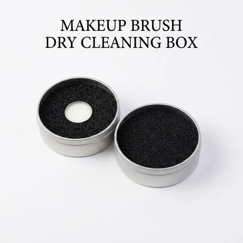 Makeup Brush Cleaner Sponge Box Dry Color Removal Quick Wash Tinplate Portable Cosmetic Tool