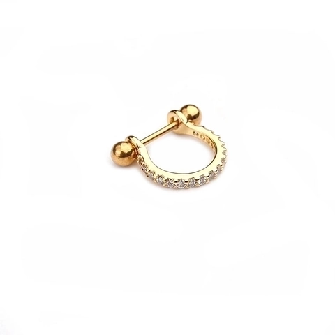 Barbell Cartilage Stud Earrings Stainless Steel Micro Paved Zircon Helix Piercing Jewelry Screw Back For Women