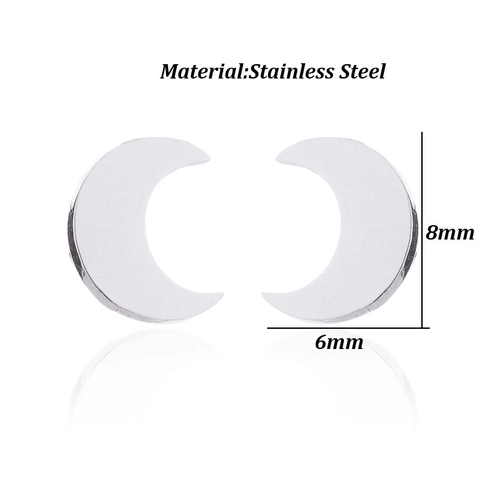 Halve Maan Oorknopjes Roestvrij Staal Minimalistisch Eenvoudig Klein Piercing Sieraden Voor Dames Meisjes