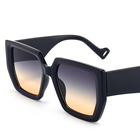 Retro Large Square Thick Frame Sunglasses UV400 Protection For Outdoor Travel PC Frame AC Lens Fashion Eyewear