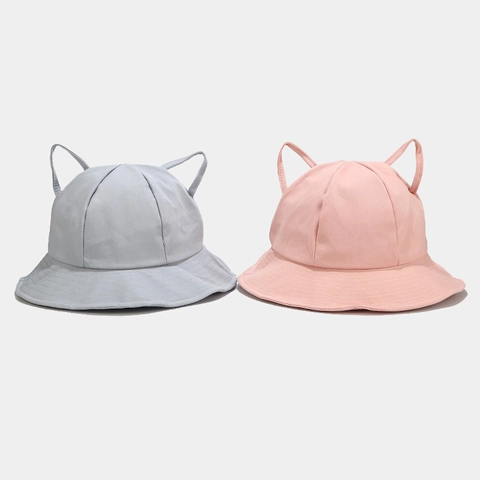 Cappello Pescatore Orecchie Gatto Tesa Larga Protezione Solare Cotone Tela Estate All Aperto Stile Giapponese Donna