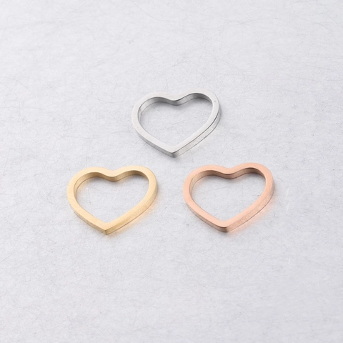 Colgantes Corazón Hueco Acero Inoxidable Pulido Espejo Accesorios Para Fabricación De Joyas DIY Para Mujeres