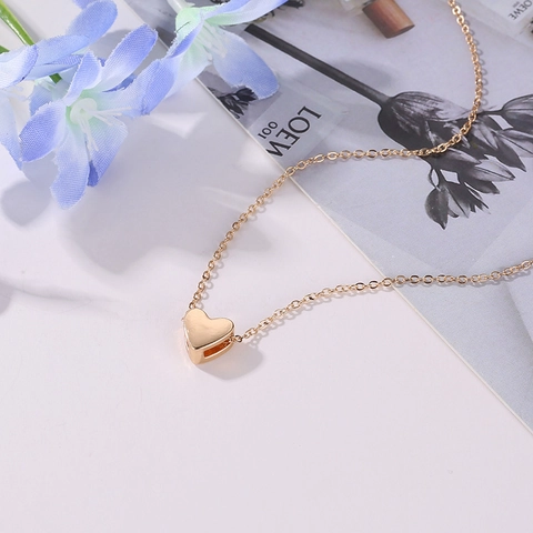 Collana Con Pendente A Cuore Minimalista Lega Elegante Lucidato Gioielli Per Donne Quotidiano