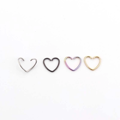 316L Stainless Steel Piercing Ring Heart Star Shape Cartilage Hoop Earring Nose Ear Bone Minimalist Body Jewelry