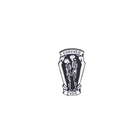 Spilla In Smalto Lega Gotica Bara Scheletro Abbraccio Forever Ever Distintivo Pin Punk Stile Scuro Accessorio Per Abbigliamento