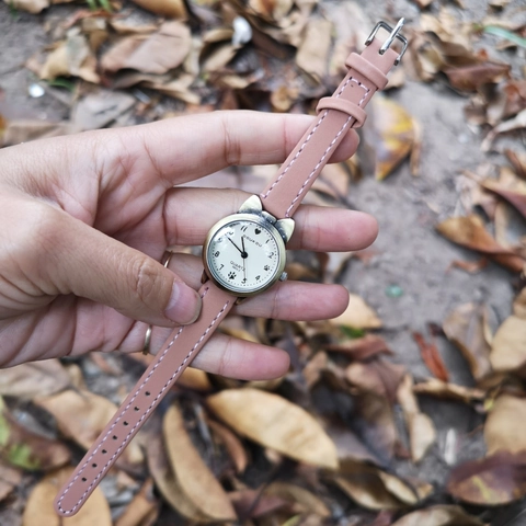 Vintage Bronze Cat Ear Quartz Watch Fashion Student Faux Leather Strap Round Dial Analog Wristwatch For Women Casual Jewelry
