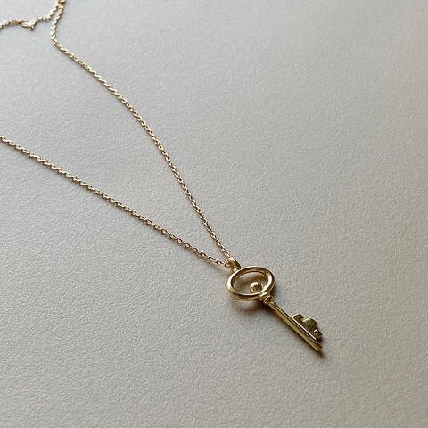 Collana Con Ciondolo A Chiave Vintage Argento Sterling 925 Minimalista Chic Catena Da Clavicola Elegante Gioielli Donna