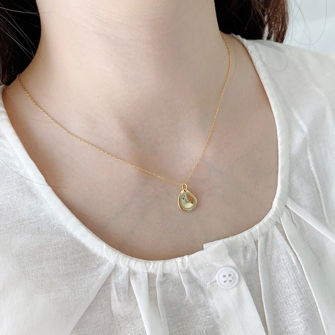 Collana Con Pendente A Goccia Minimalista Argento Sterling 925 Lucidato Gioielli Geometrici Da Donna