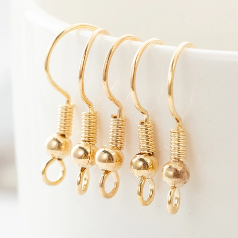 Ganchos Para Pendientes De Hierro Alambres De Oreja Con Bola Y Bobina Para Creación De Joyas DIY