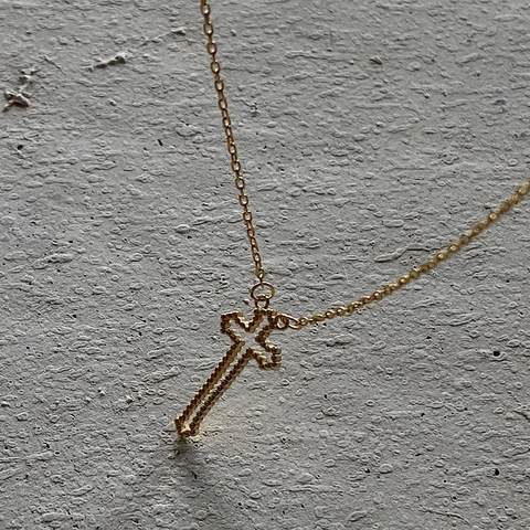 Kreuz Halskette 925 Sterling Silber Anhänger Vergoldet Retro Minimalistischer Ins Stil Schicker Schmuck Für Frauen