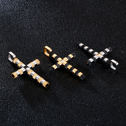 Collar Con Colgante De Cruz Acero Inoxidable Estilo Industrial Mecánico Joyería Punk Religiosa Para Hombre Unisex