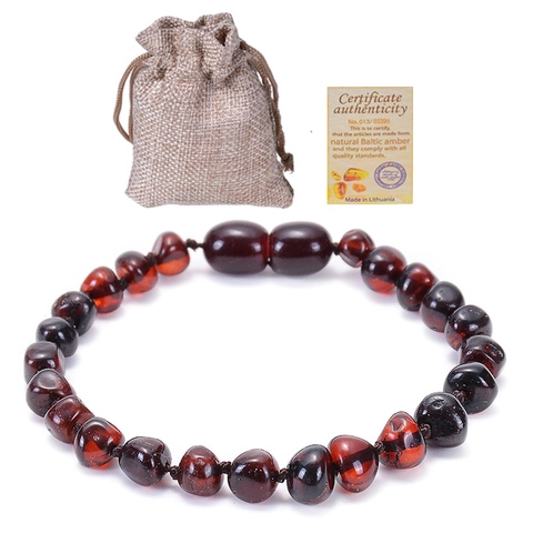 Natural Baltic Amber Baby Bracelet Irregular Multi Color Gemstone Beads For Infants Toddlers With Safety Screw Clasp Linen Pouch Certificate Authenticity