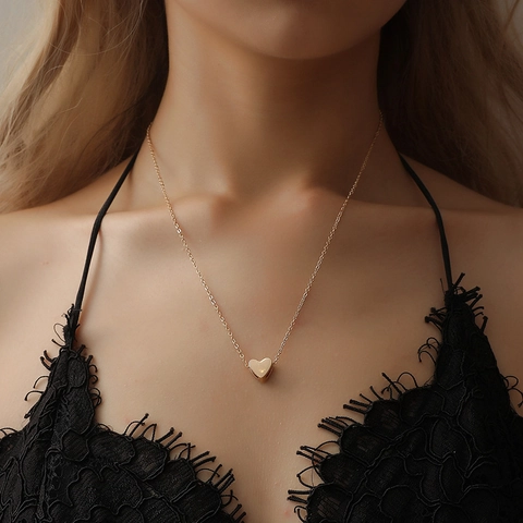 Collana Con Pendente A Cuore Minimalista Lega Elegante Lucidato Gioielli Per Donne Quotidiano