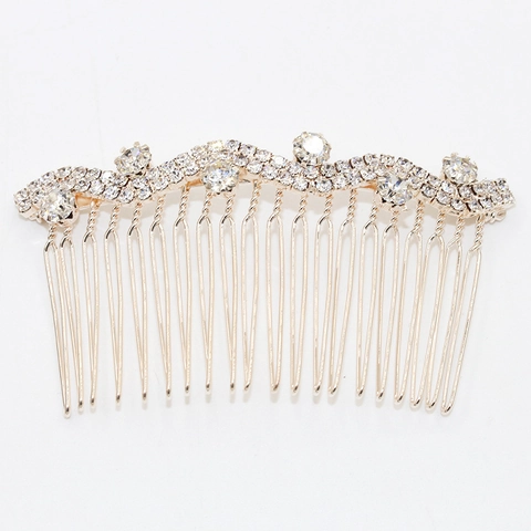 Peigne À Cheveux En Alliage De Strass Style Coréen Élégant Pour Femmes Couronne De Nœud Scintillant Accessoires De Mariée