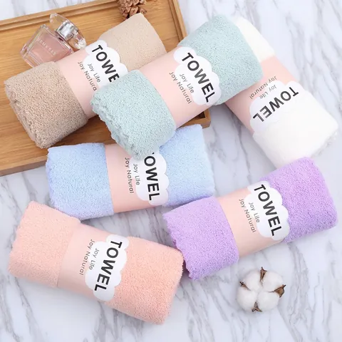 Coral Fleece Facial Towel Thickened Soft Absorbent Breathable Bathroom Household Hand Towels