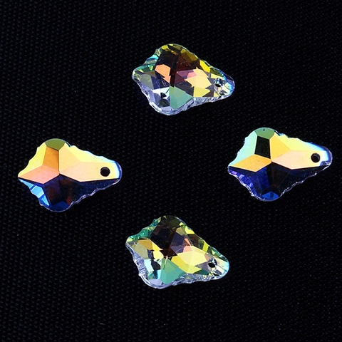 Colgantes De Cristal Iridiscente Con Agujero Para Hacer Joyas DIY Corazón Estrella Mariposa Luna Colgantes Facetados