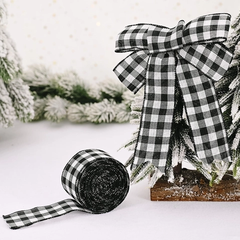 Nastro Natalizio A Quadretti Tessuto Decorativo Per Confezioni Regalo Fiocchi Albero Di Natale DIY Artigianato