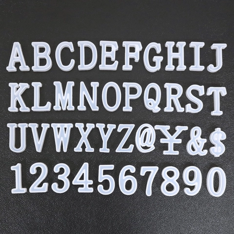 3D Alphabet Letter Number Symbol Silicone Mold DIY Resin Epoxy Casting Mirror Effect Craft Baking Decorative Tool