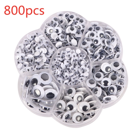 Sortierte Größen Kunststoff Googly Eyes Set Schwarz Weiß Wackelaugen Mit Aufbewahrungsbox Für DIY Puppenherstellung Bastelprojekte Halloween Zubehör