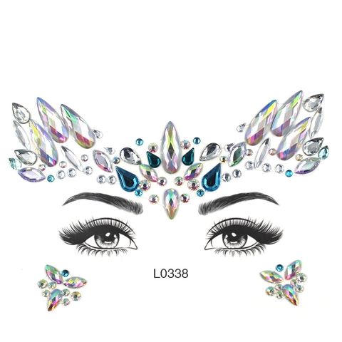 Gemas Faciales Pegatinas De Diamantes Autoadhesivas Joyas Corporales Para Maquillaje De Fiesta Rave Decoración Sirena