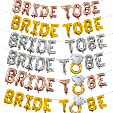 Aluminum Foil And Latex Balloons Bride To Be Lettering Bachelorette Party Decorations Wedding Bridal Shower Supplies