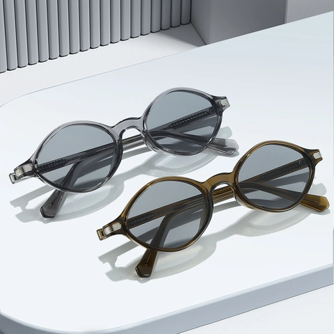 Occhiali Da Sole Ovali Retro Cat Eye Protezione UV400 Montatura In PC Decorazione In Metallo Vintage Per Donna Uomo