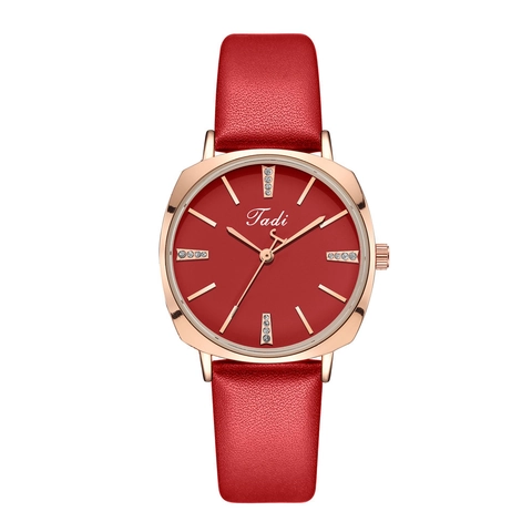 Women Quartz Watch Rhinestone Alloy Case PU Leather Strap Fashion Casual Ultra Thin Luxury Wristwatch