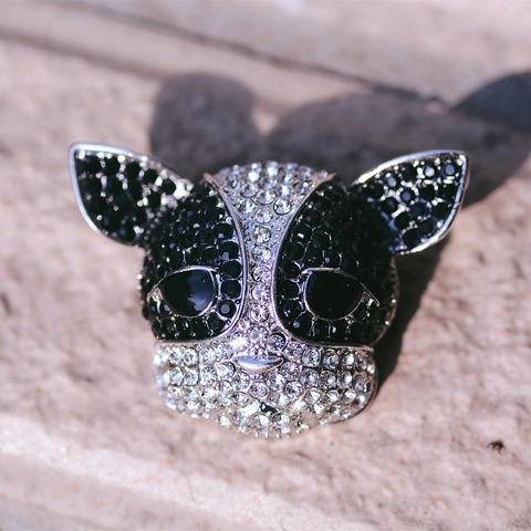 Cute Cartoon Dog Brooch Rhinestone Alloy Animal Lapel Pin For Women Suit Coat French Bulldog Poodle Pug Corgi Shapes