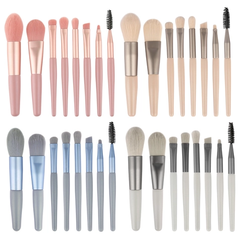Synthetic Fiber Soft Bristles Makeup Brushes Portable Travel Cosmetic Tools For Eye Shadow Blush Foundation Concealer