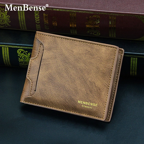 Men Short Bifold Wallet PU Leather Multi Card Slots Classic Casual Business Purse