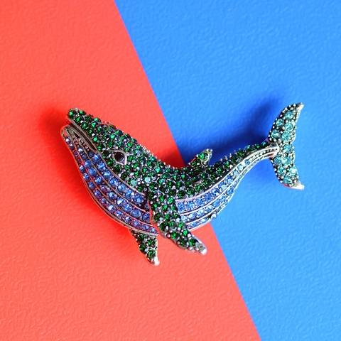 Spilla Balena Con Strass Spilla In Lega Tema Oceano Gioielli Animali Retro Accessorio Petto Unisex